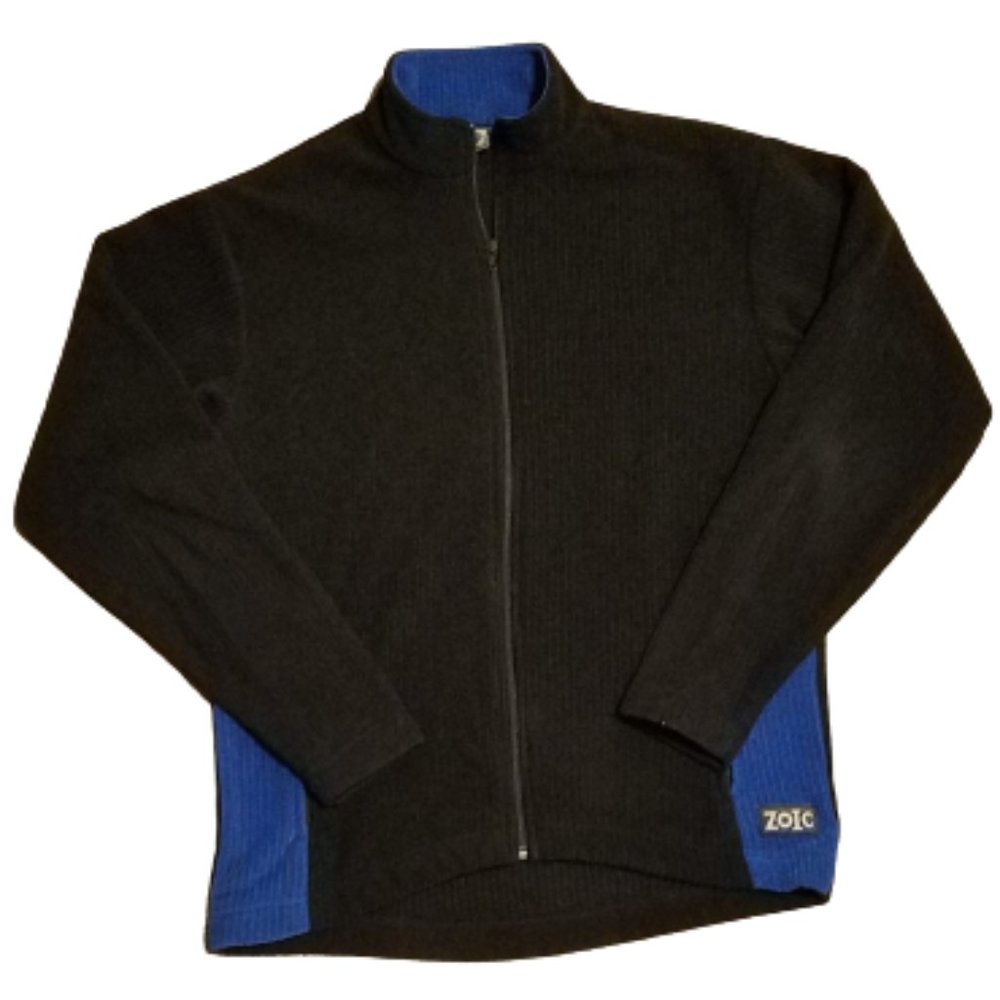 Zoic Made in USA Full Zip Corduroy Sweater | Men's Small / S | Black / Blue